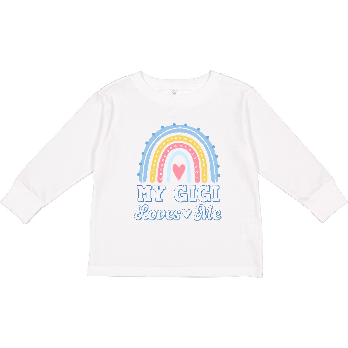 Inktastic My Gigi Loves Me Retro Rainbow Toddler Long Sleeve T-Shirt Gift Baby - Picture 9 of 9