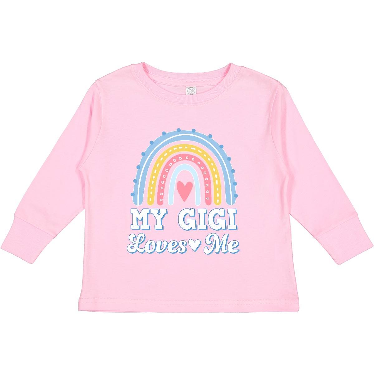 Inktastic My Gigi Loves Me Retro Rainbow Toddler Long Sleeve T-Shirt Gift Baby - Picture 7 of 9