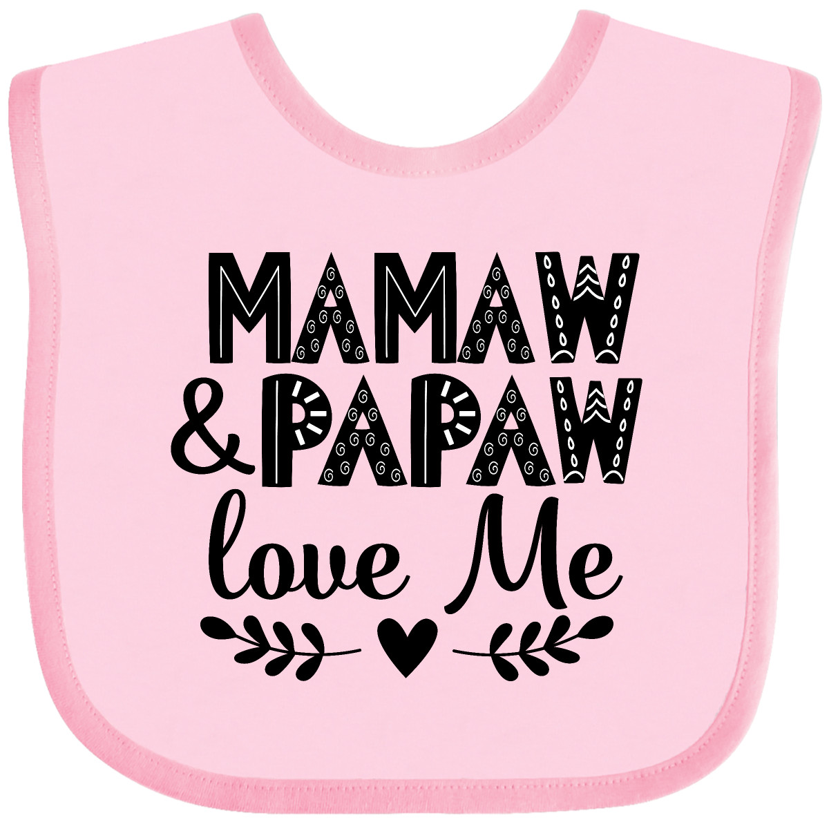 Inktastic Mamaw And Papaw Love Me Grandchild Baby Bib Gift Grandbaby ...