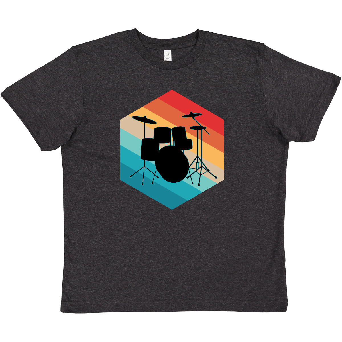 Inktastic Drummer Retro Drum Set Youth T-Shirt Drums Instrument Band Jazz Tee - Picture 5 of 7