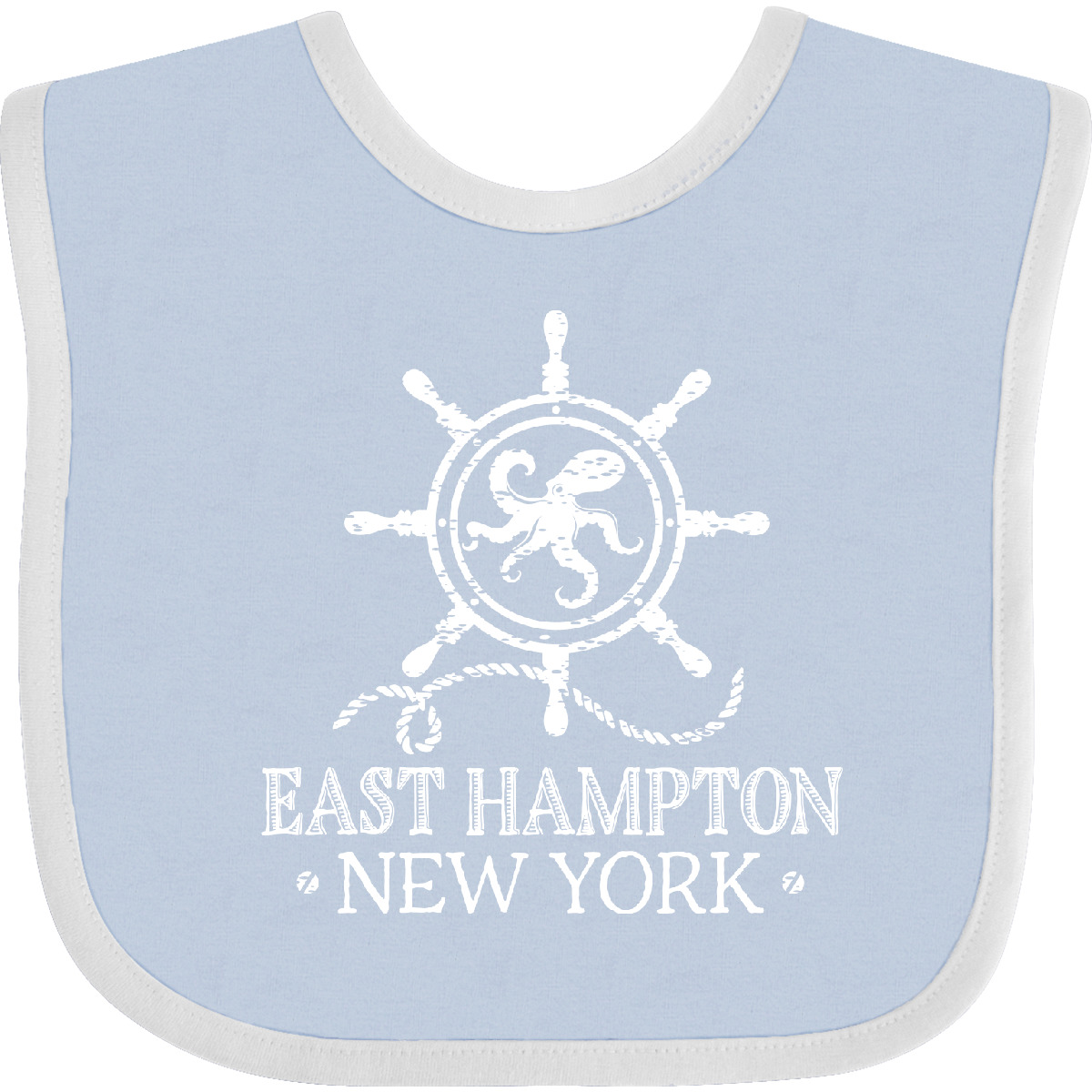 Inktastic East Hampton New York Baby Bib Beach Summer Apparel Long Island Infant