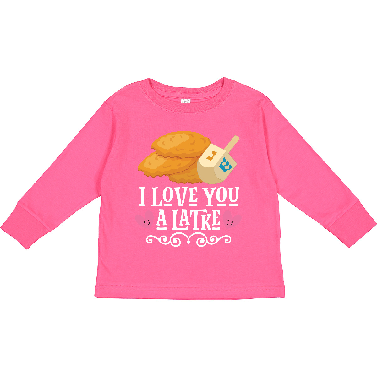 Inktastic Hanukkah Funny Latke Toddler Long Sleeve T-Shirt Holiday Dreidel Cute