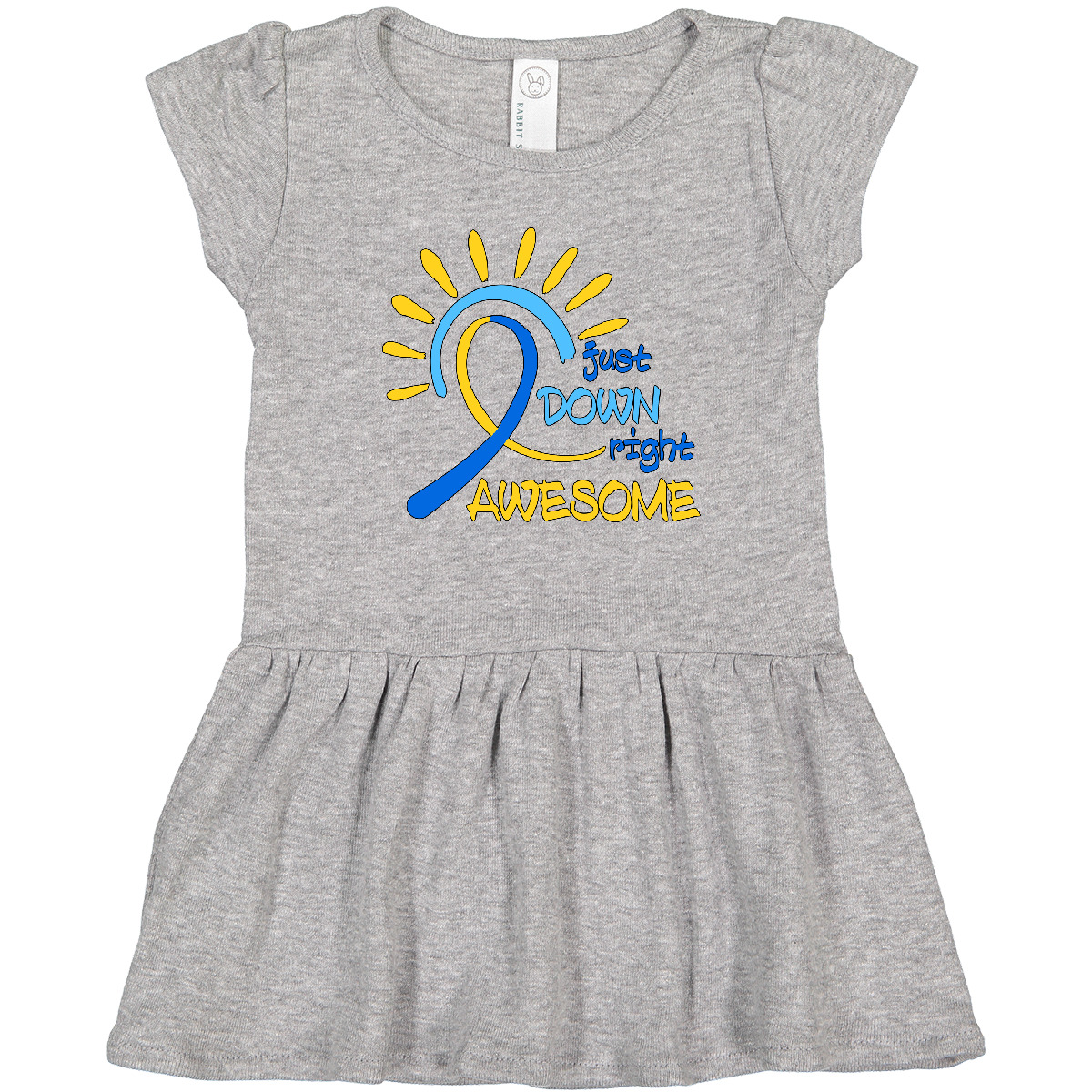 Inktastic Just Down Right Awesome Down Syndrome Awareness Ribbon Toddler Dress - Picture 2 of 7