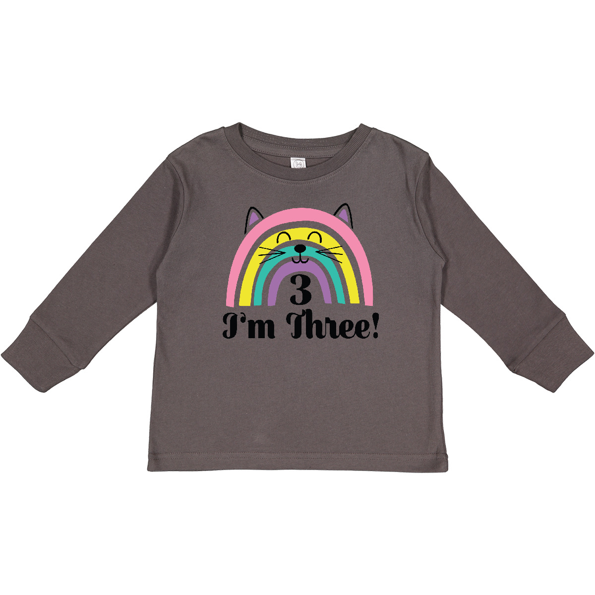 Inktastic 3rd Birthday Rainbow 3 Year Old Girl Toddler Long Sleeve T-Shirt Girls - Picture 2 of 3