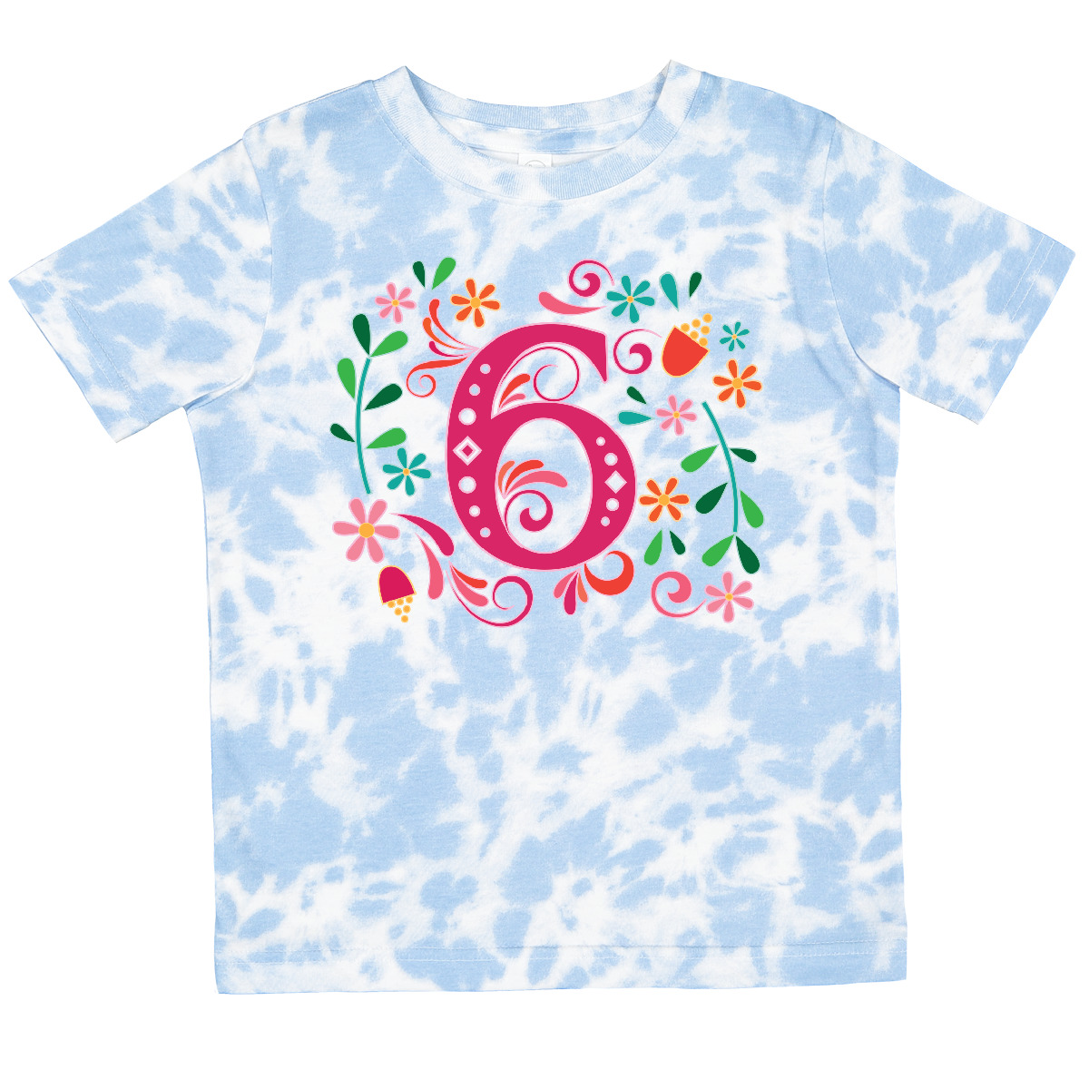 Inktastic 6th Birthday Flowered 6 Year Old Girl Toddler T-Shirt Im Six Childs - Picture 5 of 7