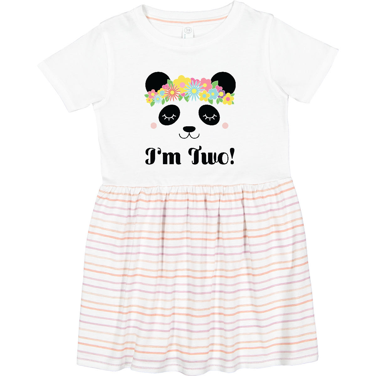 Inktastic 2nd Birthday Panda Face 2 Year Old Girl Toddler Dress Two Bear Childs - Picture 7 of 7