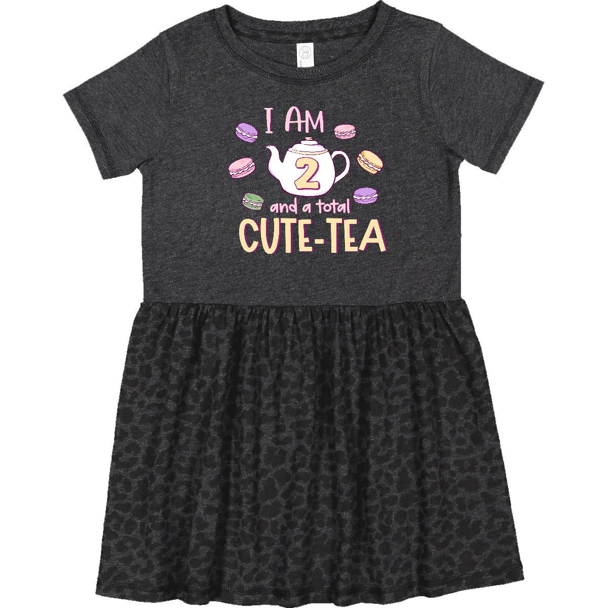 Inktastic I'm 2 And A Cute-Tea Teapot And Macaroons Toddler Dress Year Old 2nd - Picture 4 of 7