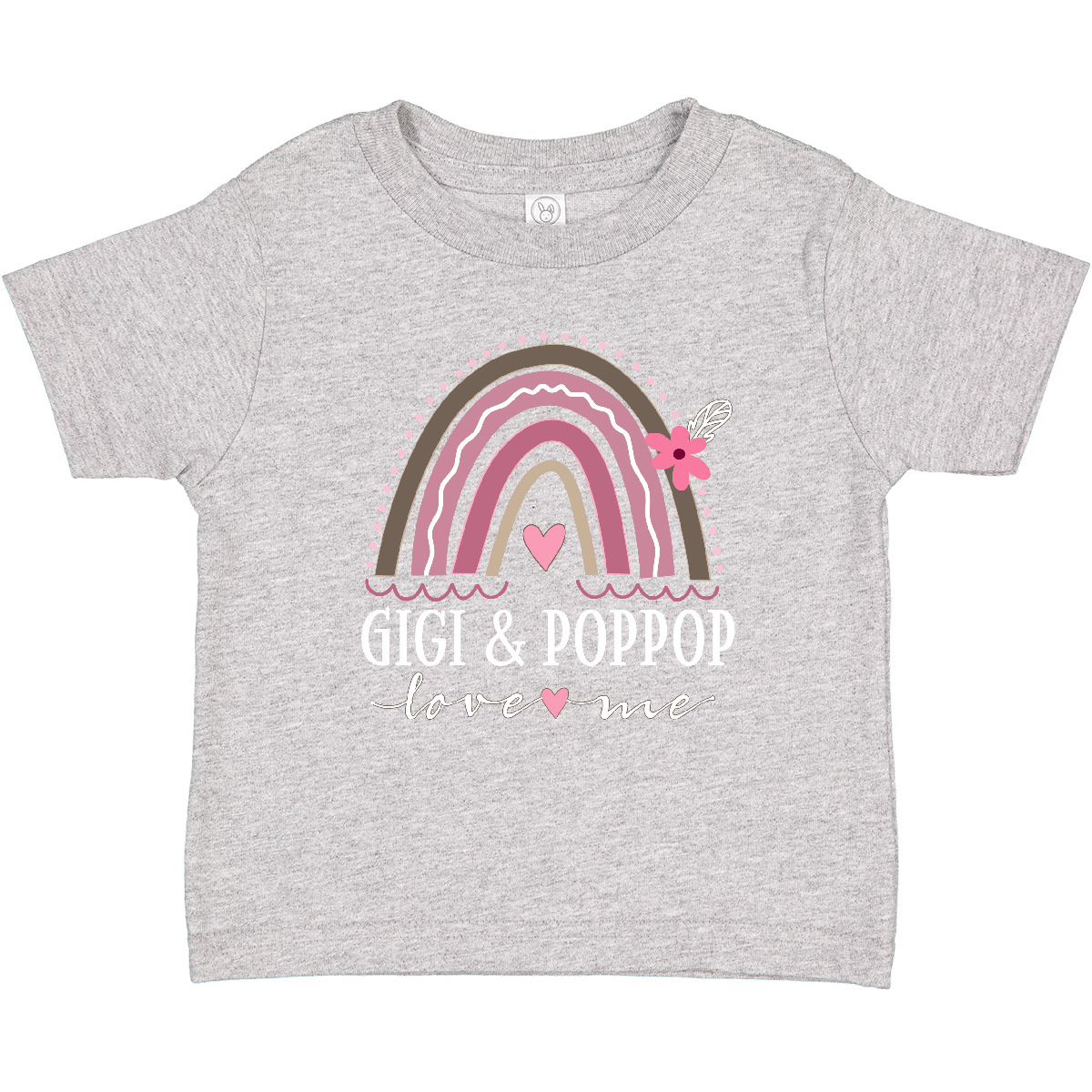 Inktastic Gigi And PopPop Love Me Rainbow Baby T-Shirt From Grandchild Grandkids