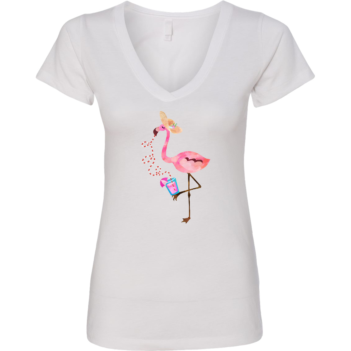 Heisei Flamingo 5th anniversary Tシャツ Inktastic Cute Summer Flamingo Women's V-Neck T-Shirt Flamingos