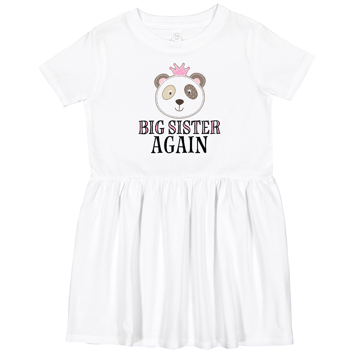 Inktastic Big Sister Again Girl Panda Toddler Dress Sis Childs Girls Bear Outfit - Picture 4 of 4