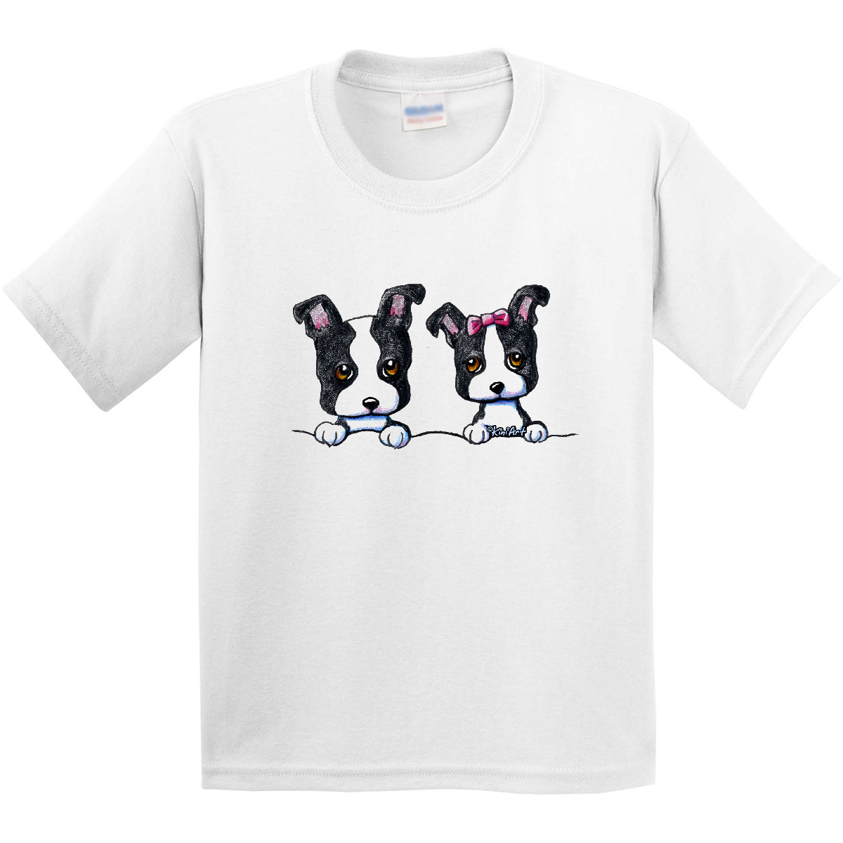 Inktastic Boston Terriers (Dark Apparel) Youth T-Shirt - KiniArt Terrier Dog Tee - Picture 8 of 8