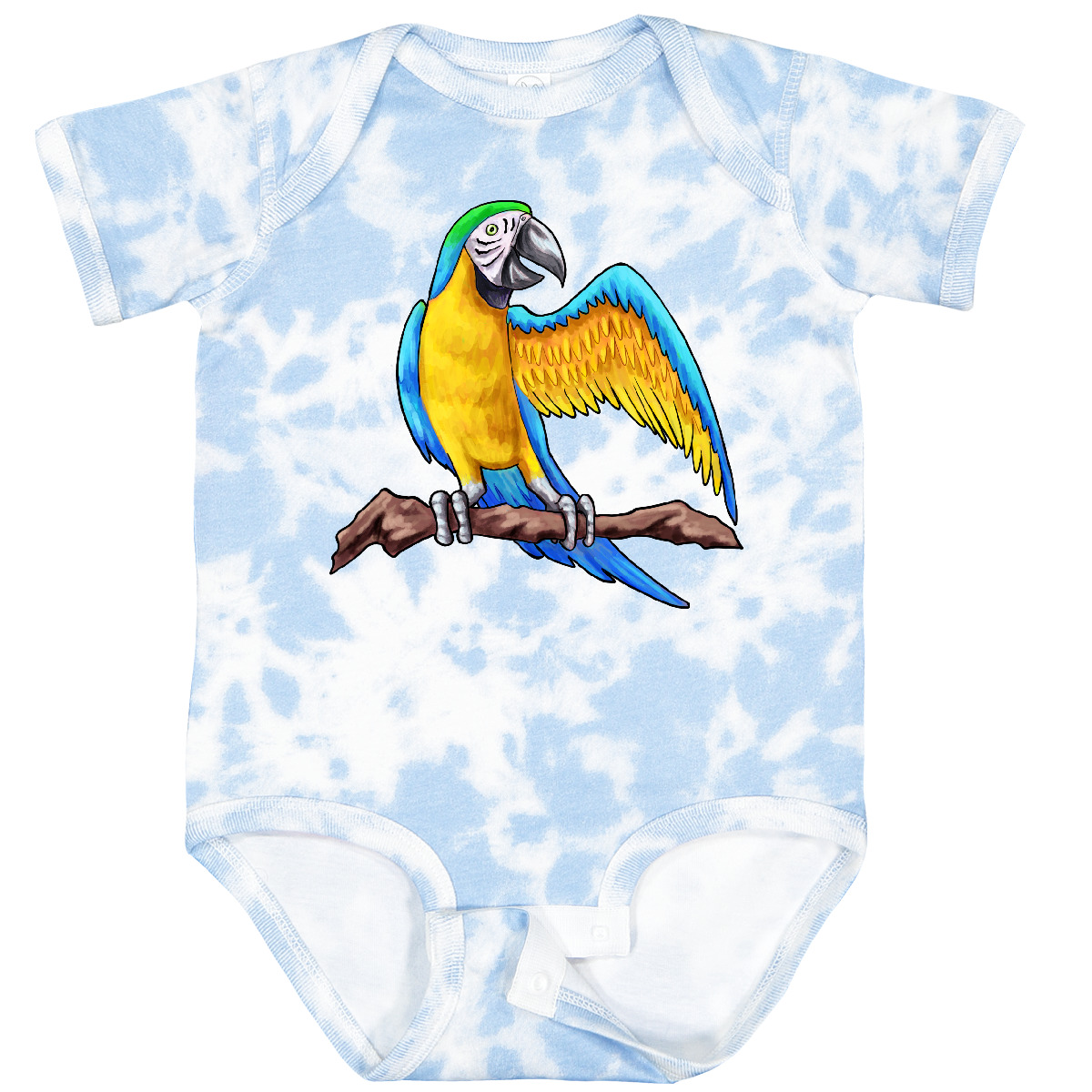 Inktastic Blue And Gold Macaw Parrot Baby Bodysuit Animal Animals Birds Bird Pet