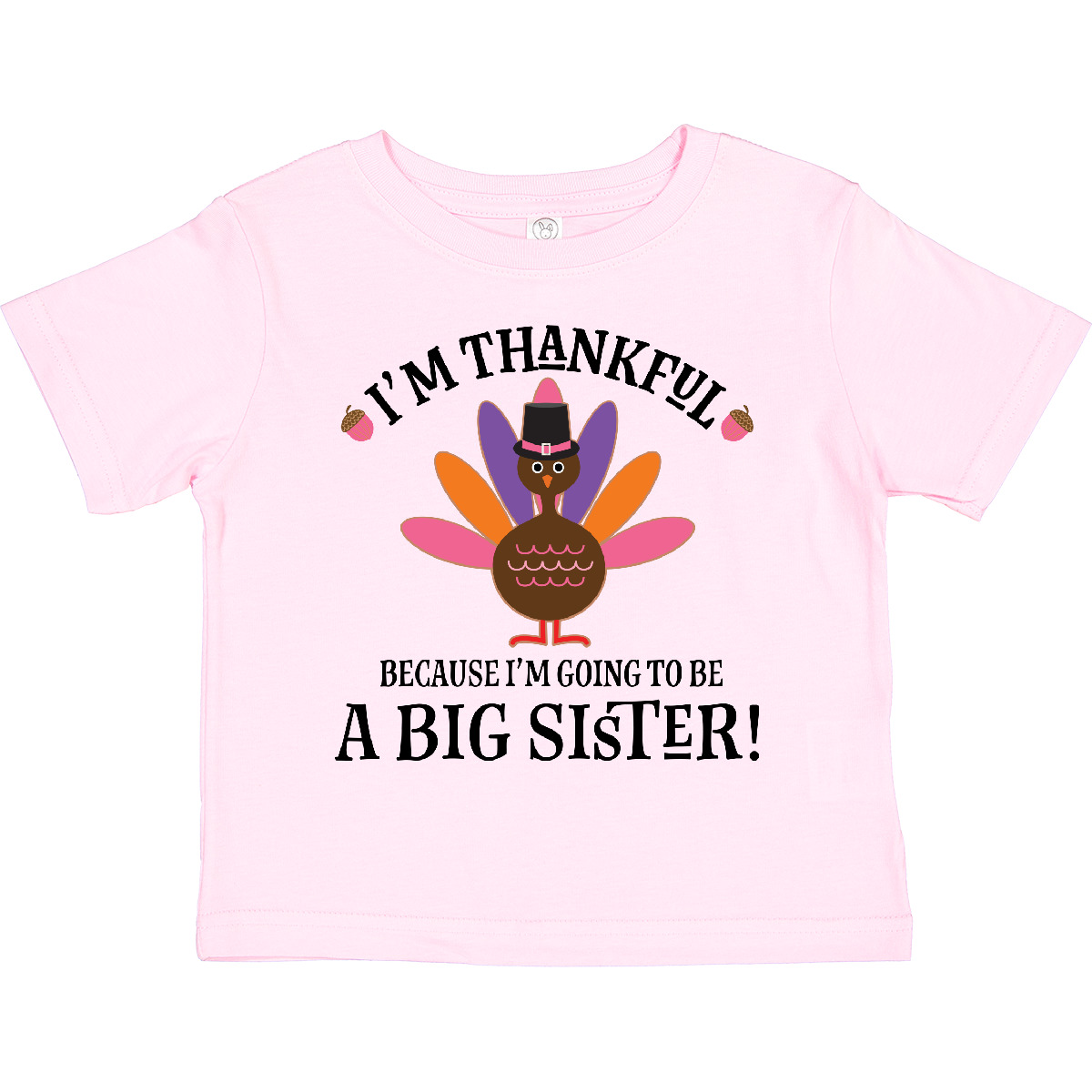 Inktastic Big Sister Thanksgiving Announcement Toddler T-Shirt Sis Reveal Girls - Picture 9 of 12