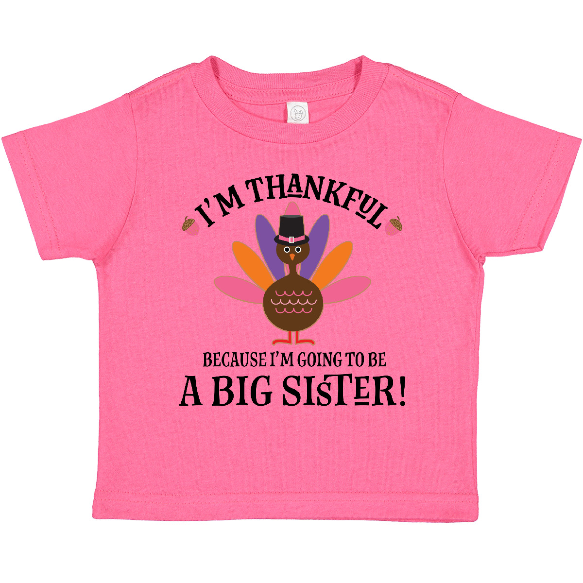 Inktastic Big Sister Thanksgiving Announcement Toddler T-Shirt Sis Reveal Girls - Picture 7 of 12