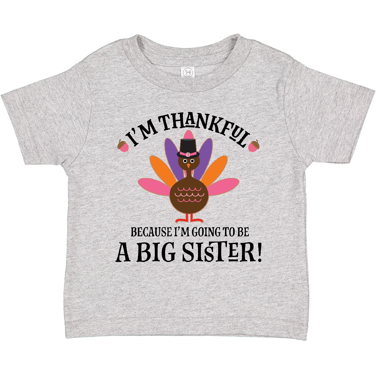 Inktastic Big Sister Thanksgiving Announcement Toddler T-Shirt Sis Reveal Girls - Picture 3 of 12