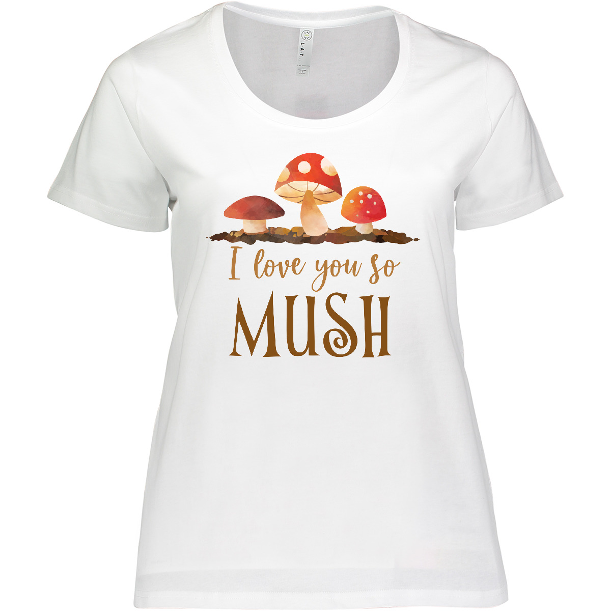 Inktastic I Love You So Mush Women's Plus Size T-Shirt Mushroom Lover Pun Funny