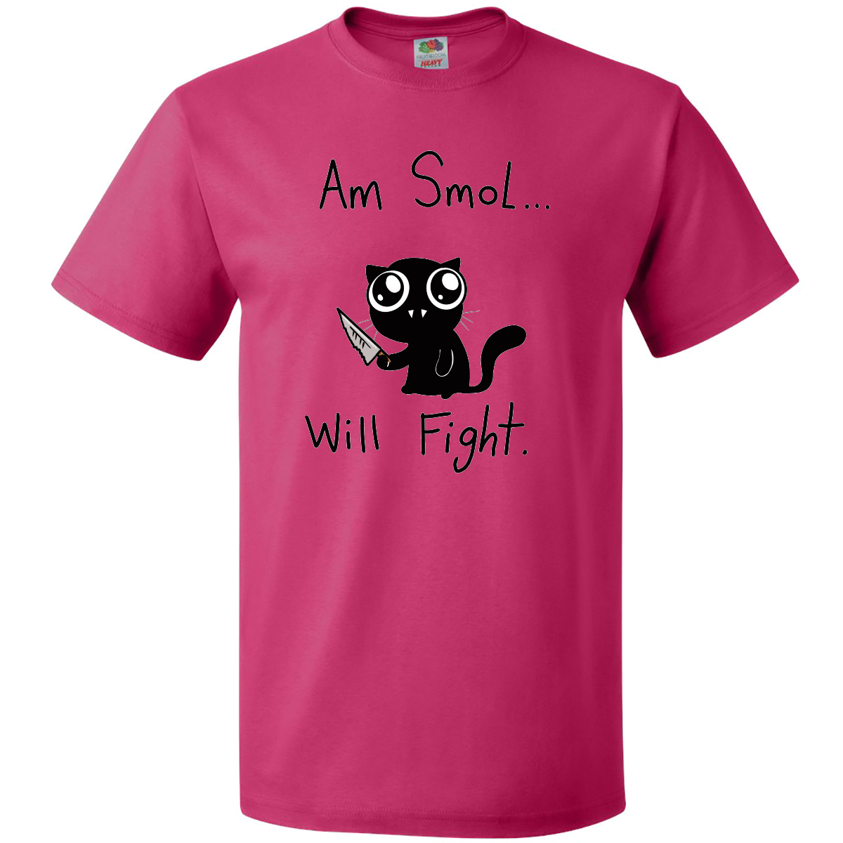 Inktastic Am Smol Will Fight T-Shirt Cat Black Emi Boz Goth Mens Adult Clothing - Picture 3 of 9