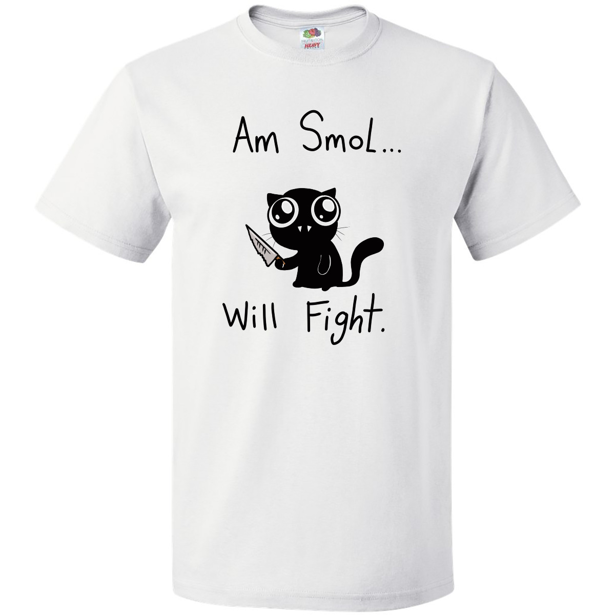 Inktastic Am Smol Will Fight T-Shirt Cat Black Emi Boz Goth Mens Adult Clothing - Picture 9 of 9