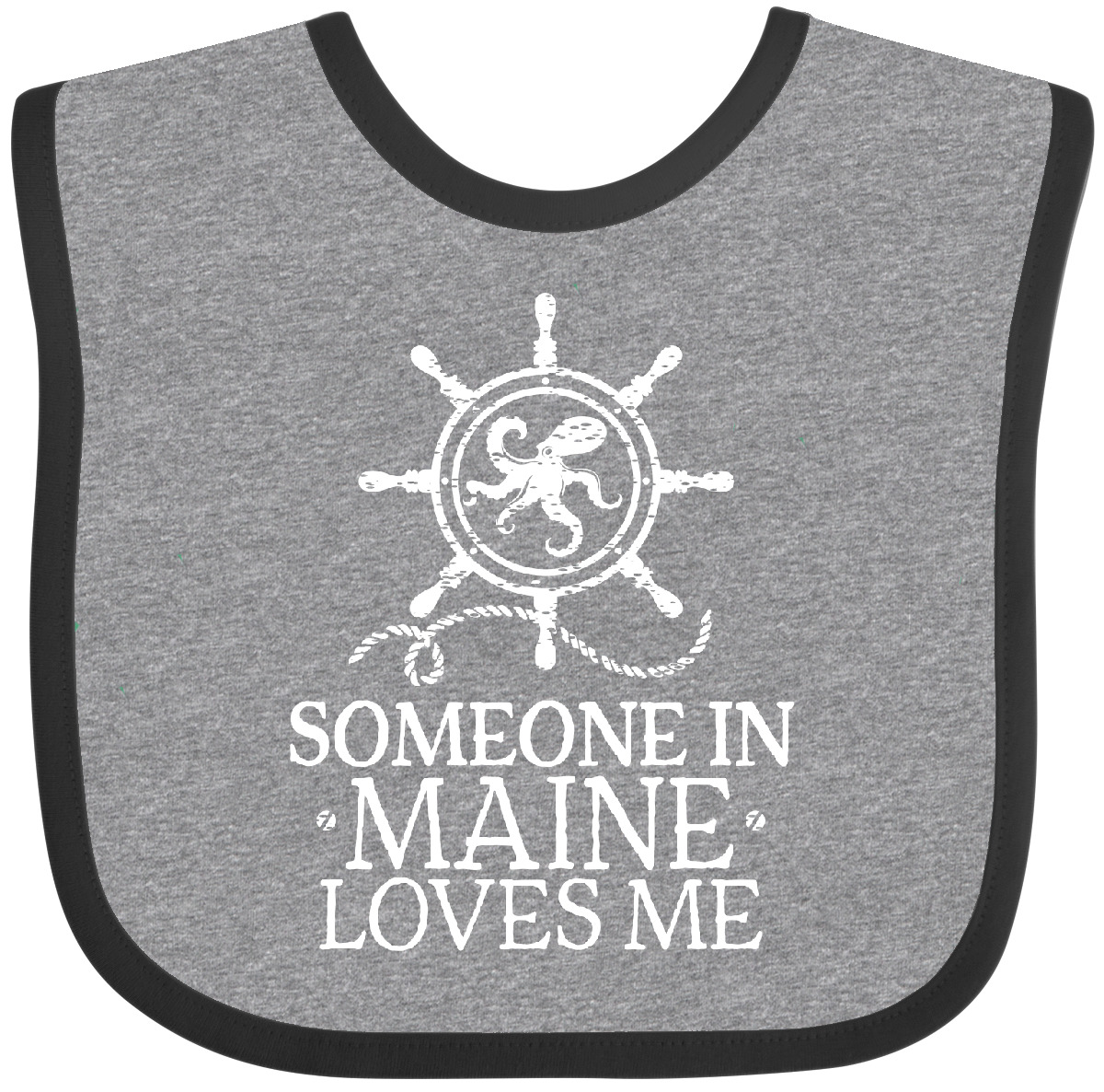 Inktastic Someone In Maine Loves Me Baby Bib Somebody Grandkids Grandparents Hws