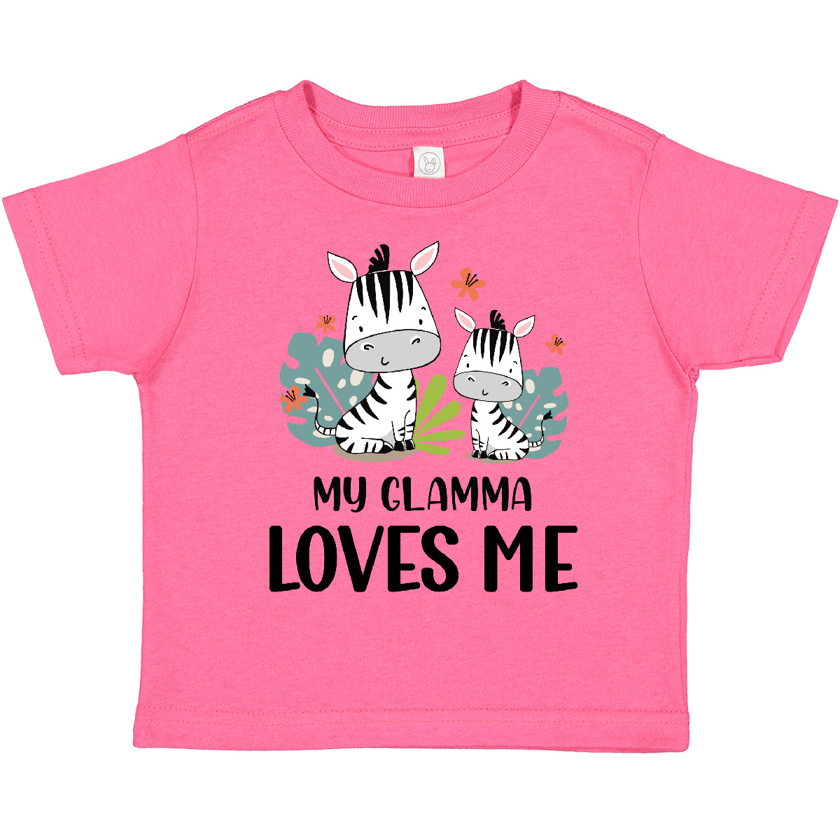 Inktastic Zebra My Glamma Loves Me Toddler T-Shirt Grandma Grandchild Nana Day - Picture 7 of 12