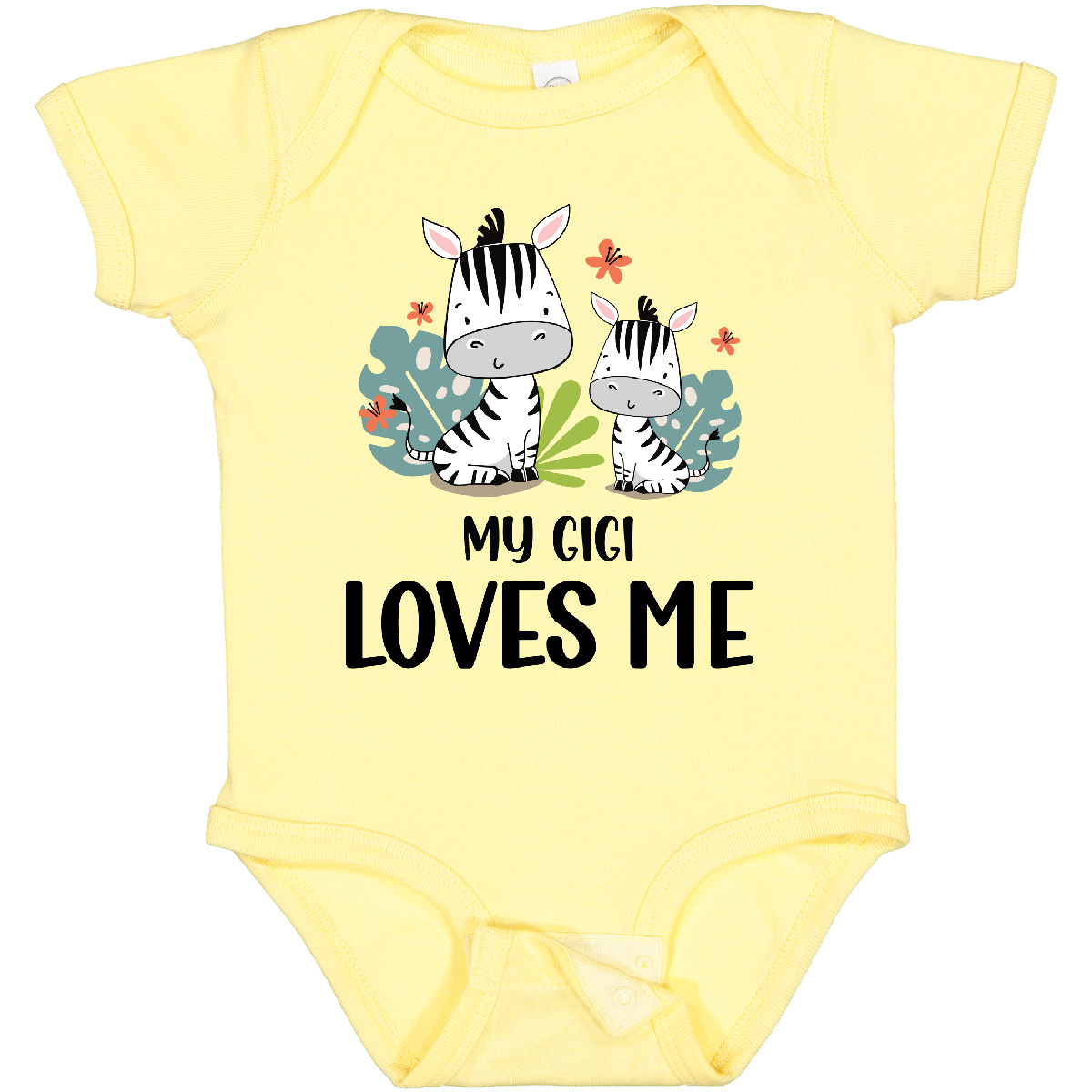 Inktastic Zebra My Gigi Loves Me Baby Bodysuit Grandchild Grandma