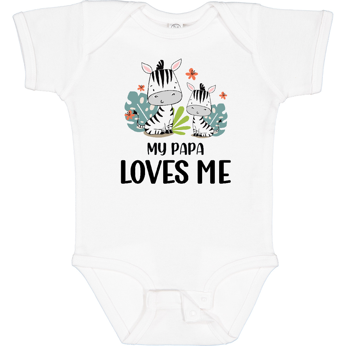 Inktastic Zebra My Papa Loves Me Baby Bodysuit Grandpa Grandchild Grandfather - Picture 9 of 10