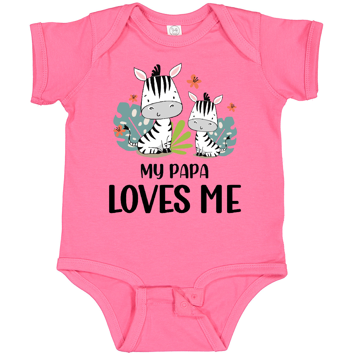 Inktastic Zebra My Papa Loves Me Baby Bodysuit Grandpa Grandchild Grandfather - Picture 6 of 10