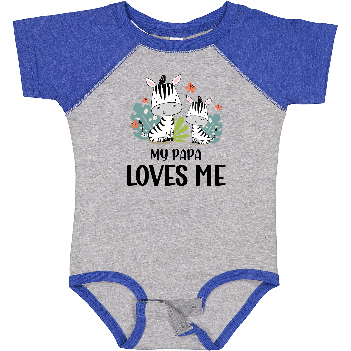 Inktastic Zebra My Papa Loves Me Baby Bodysuit Grandpa Grandchild Grandfather - Picture 5 of 10