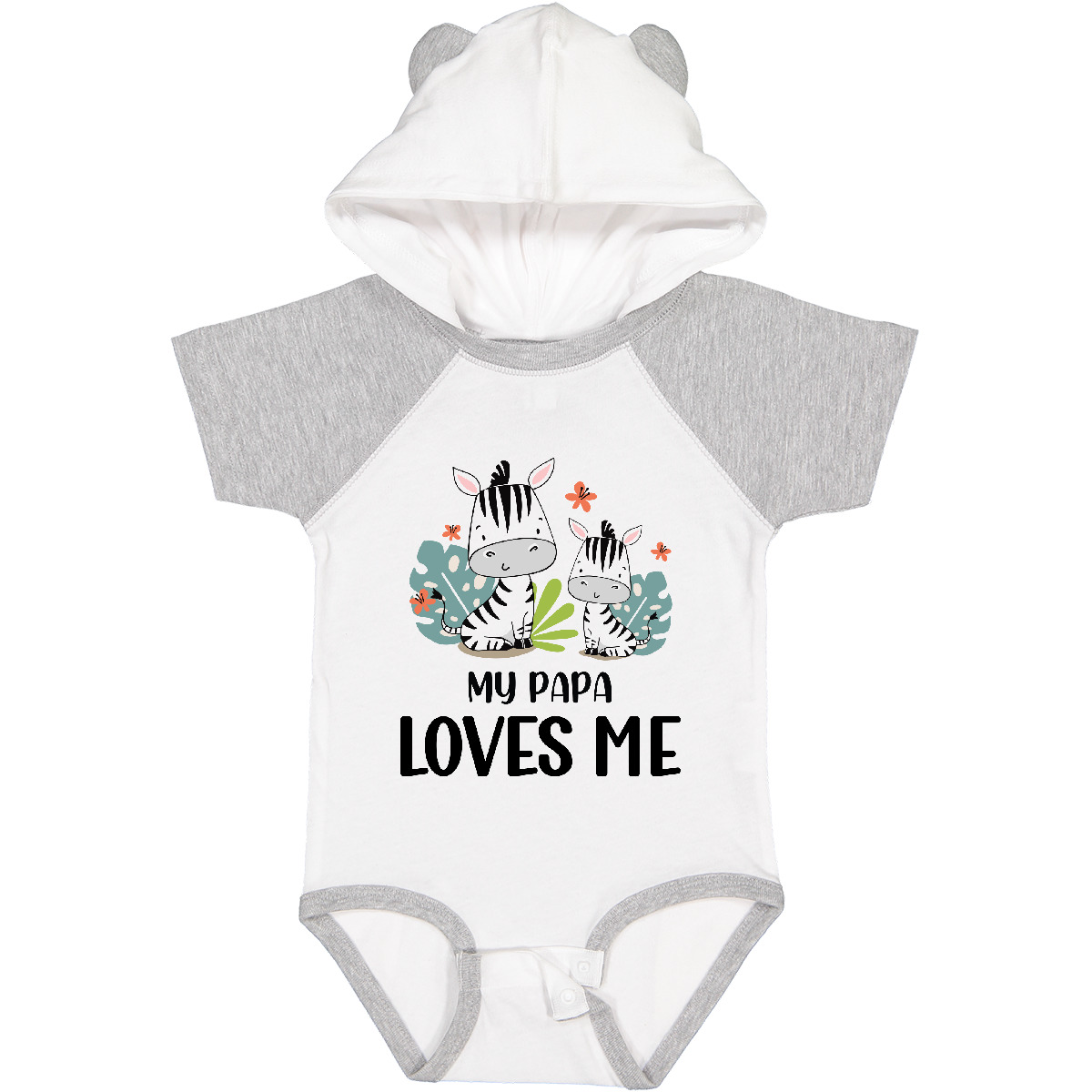 Inktastic Zebra My Papa Loves Me Baby Bodysuit Grandpa Grandchild Grandfather - Picture 10 of 10