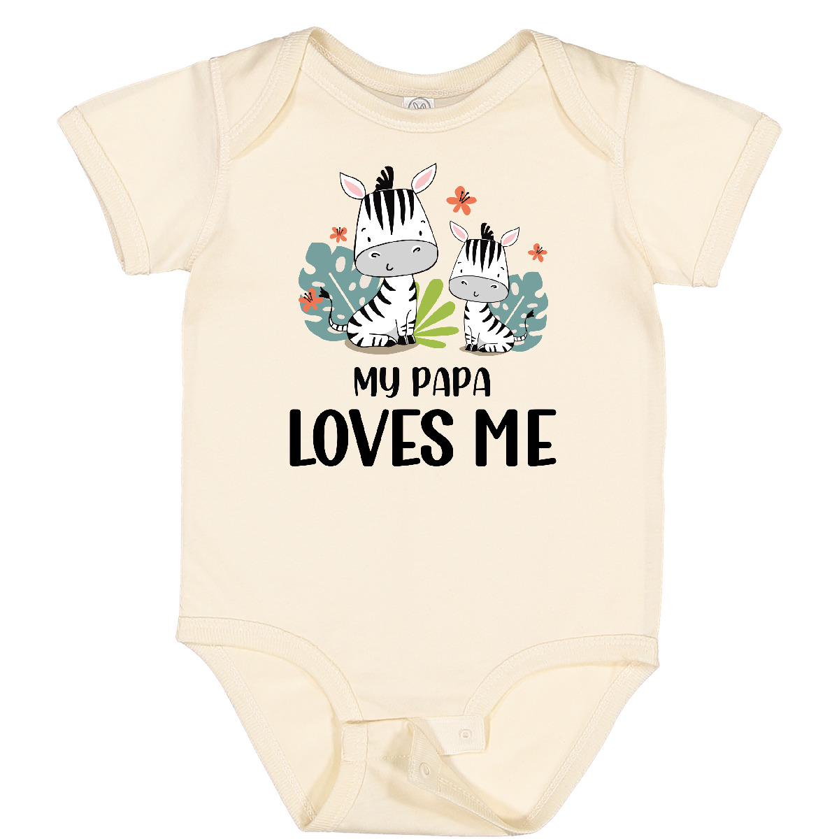 Inktastic Zebra My Papa Loves Me Baby Bodysuit Grandpa Grandchild Grandfather - Picture 7 of 10