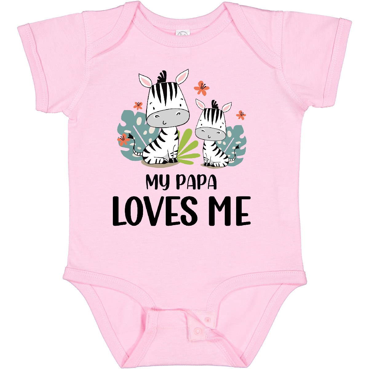 Inktastic Zebra My Papa Loves Me Baby Bodysuit Grandpa Grandchild Grandfather - Picture 8 of 10
