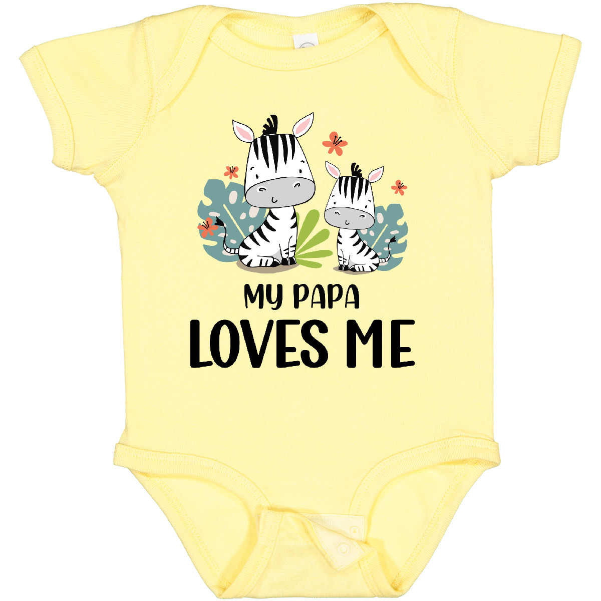 Inktastic Zebra My Papa Loves Me Baby Bodysuit Grandpa Grandchild Grandfather - Picture 2 of 10