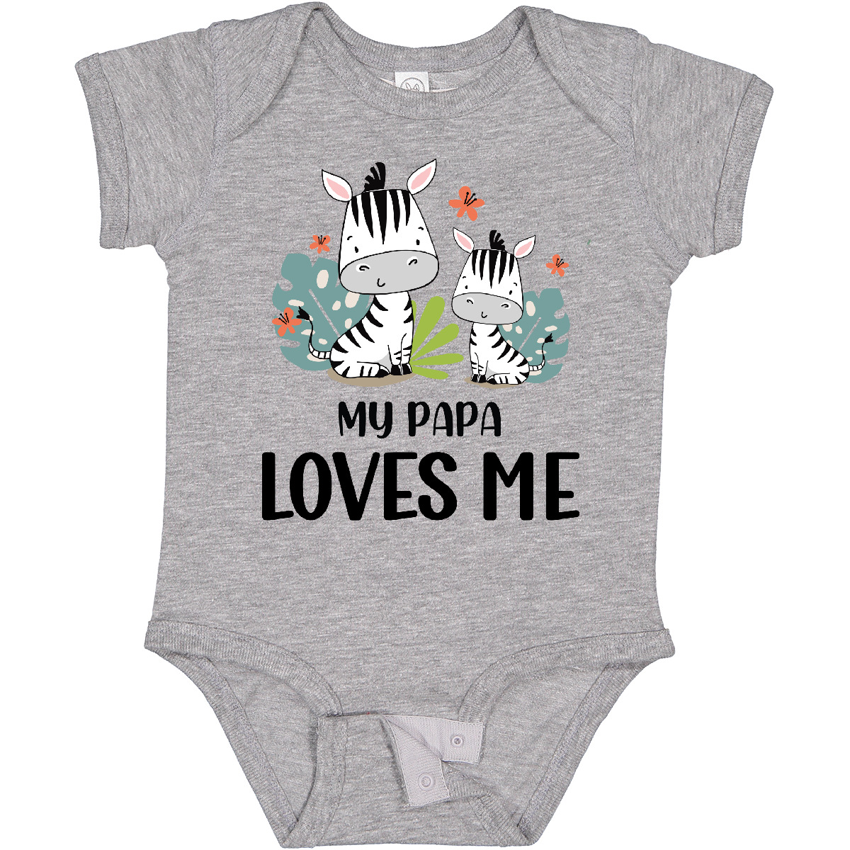 Inktastic Zebra My Papa Loves Me Baby Bodysuit Grandpa Grandchild Grandfather - Picture 3 of 10