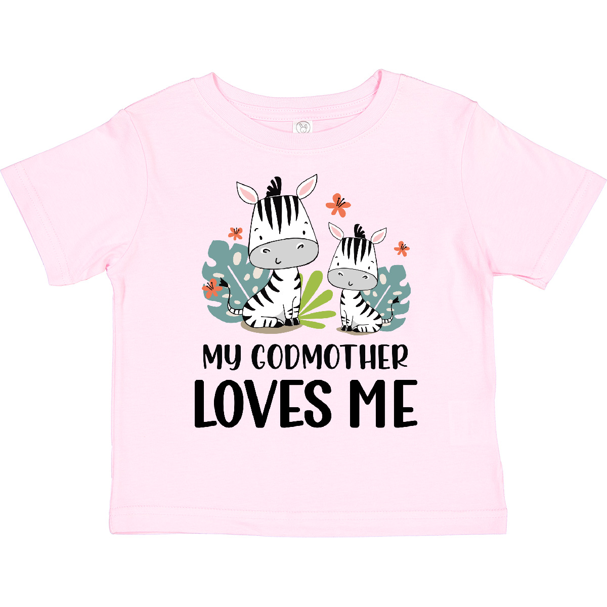 Inktastic Zebra My Godmother Loves Me Toddler T-Shirt Godchild Idea Aunt Niece - Picture 10 of 12