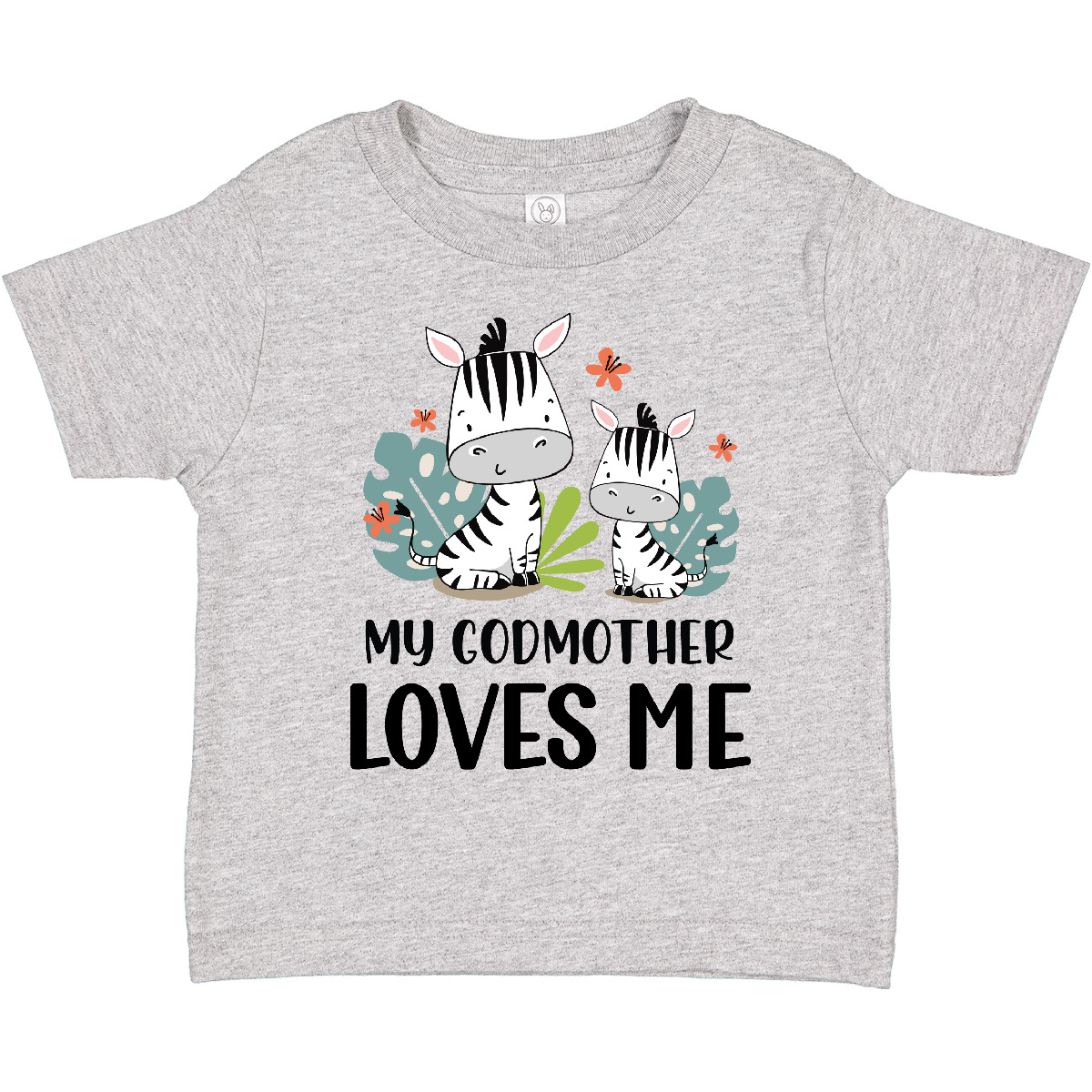 Inktastic Zebra My Godmother Loves Me Toddler T-Shirt Godchild Idea Aunt Niece - Picture 3 of 12