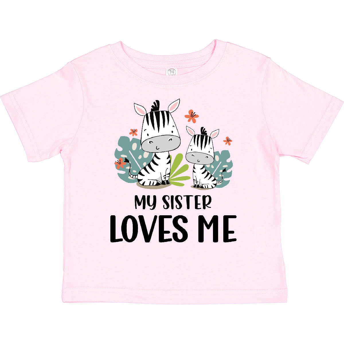 Inktastic Zebra My Sister Loves Me Toddler T-Shirt Sibling Brother Family Funny - Picture 7 of 10
