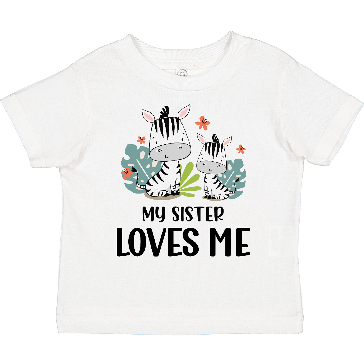 Inktastic Zebra My Sister Loves Me Toddler T-Shirt Sibling Brother Family Funny - Picture 9 of 10