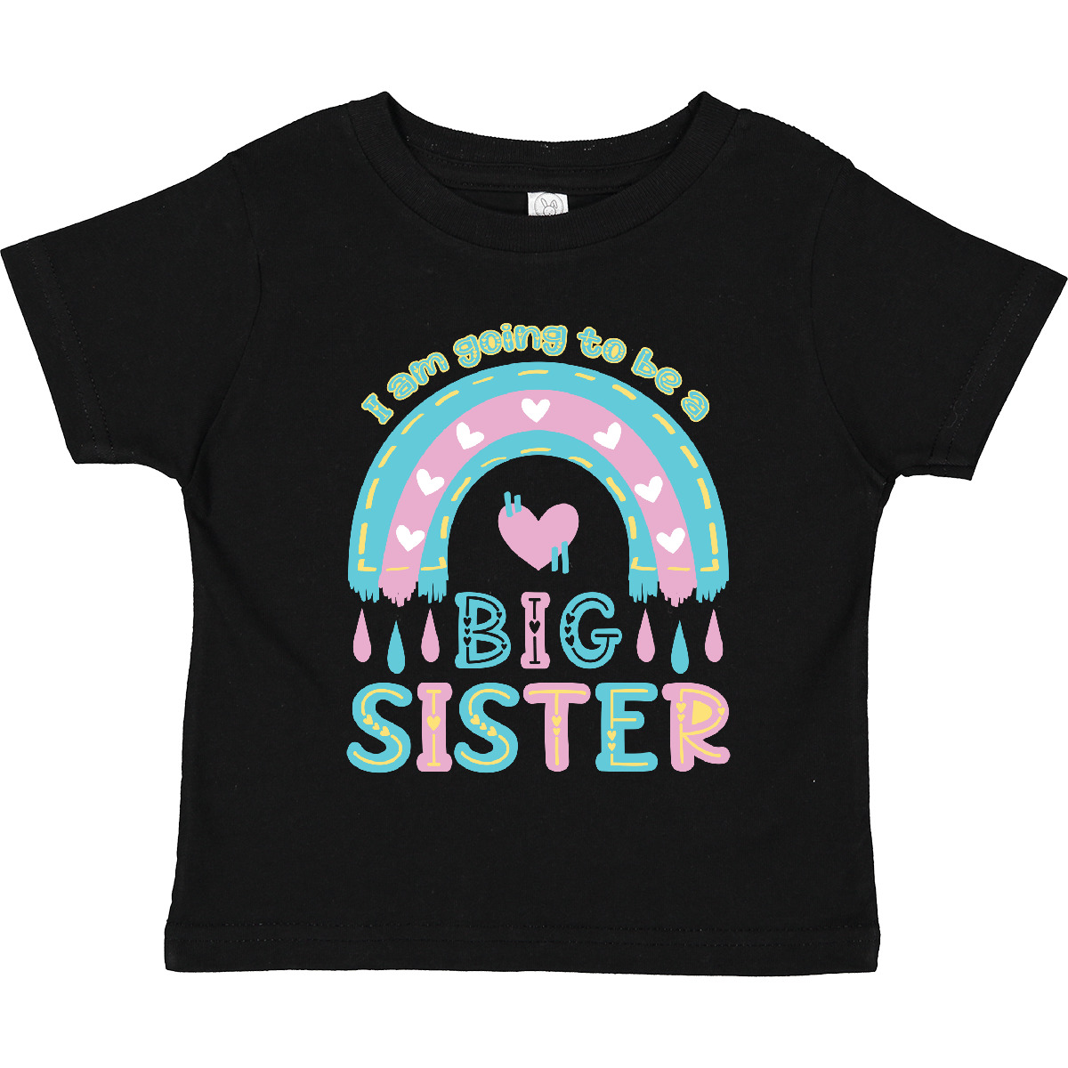 Inktastic Rainbow Hearts I Am Going To Be A Big Sister Toddler T-Shirt  Cloud Sis