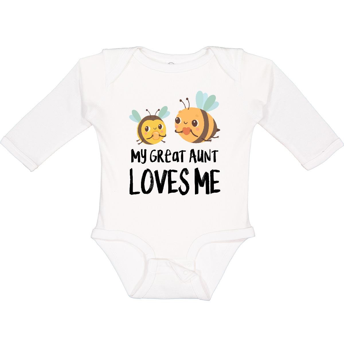 Inktastic Bees My Great Aunt Loves Me Long Sleeve Creeper Nephew Niece Family - Bild 8 von 8