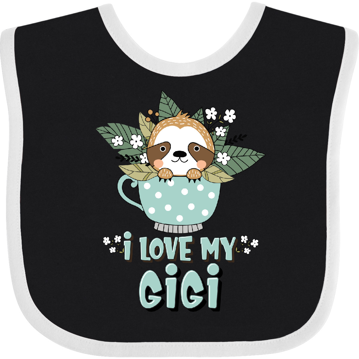 Inktastic Teacup Raccoon I Love My Gigi Baby Bib Grandchild Grandma Grandmother