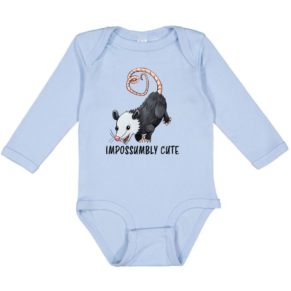 Inktastic Impossumbly Cute- Possum Pun Long Sleeve Creeper Animals Marsupial