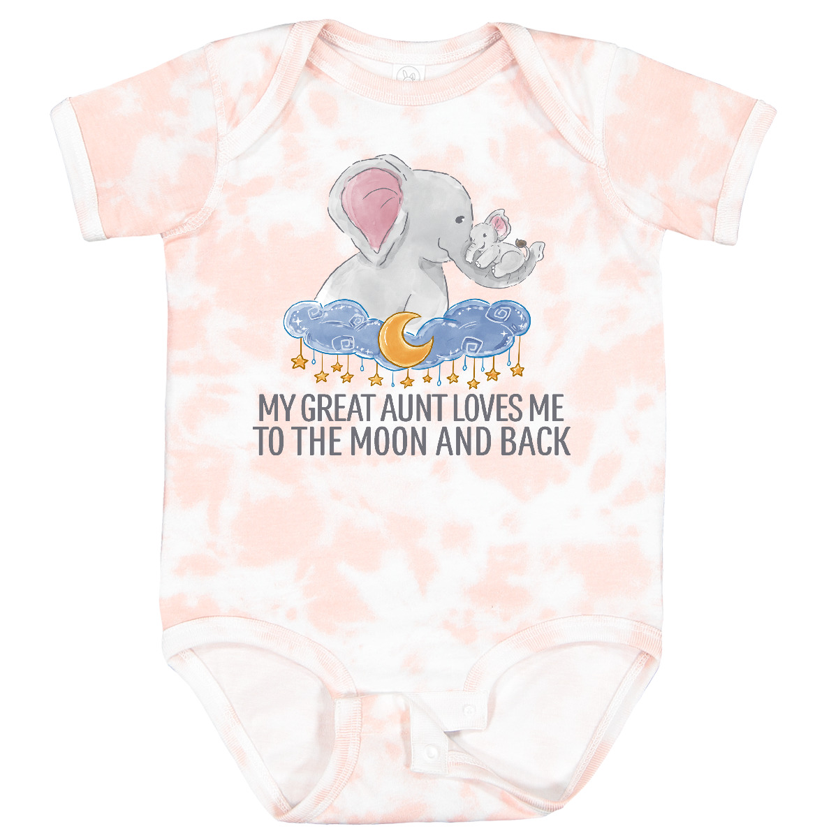 Inktastic My Great Aunt Loves Me To The Moon And Back Elephants Baby Bodysuit - Picture 8 of 11