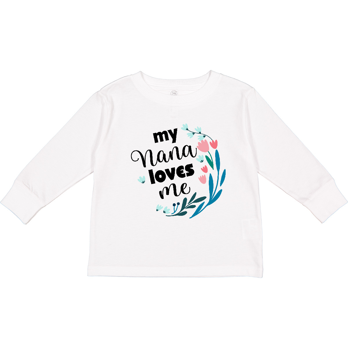 Inktastic My Nana Loves Me Granddaughter Toddler Long Sleeve T-Shirt Flowers Hws - Picture 7 of 7