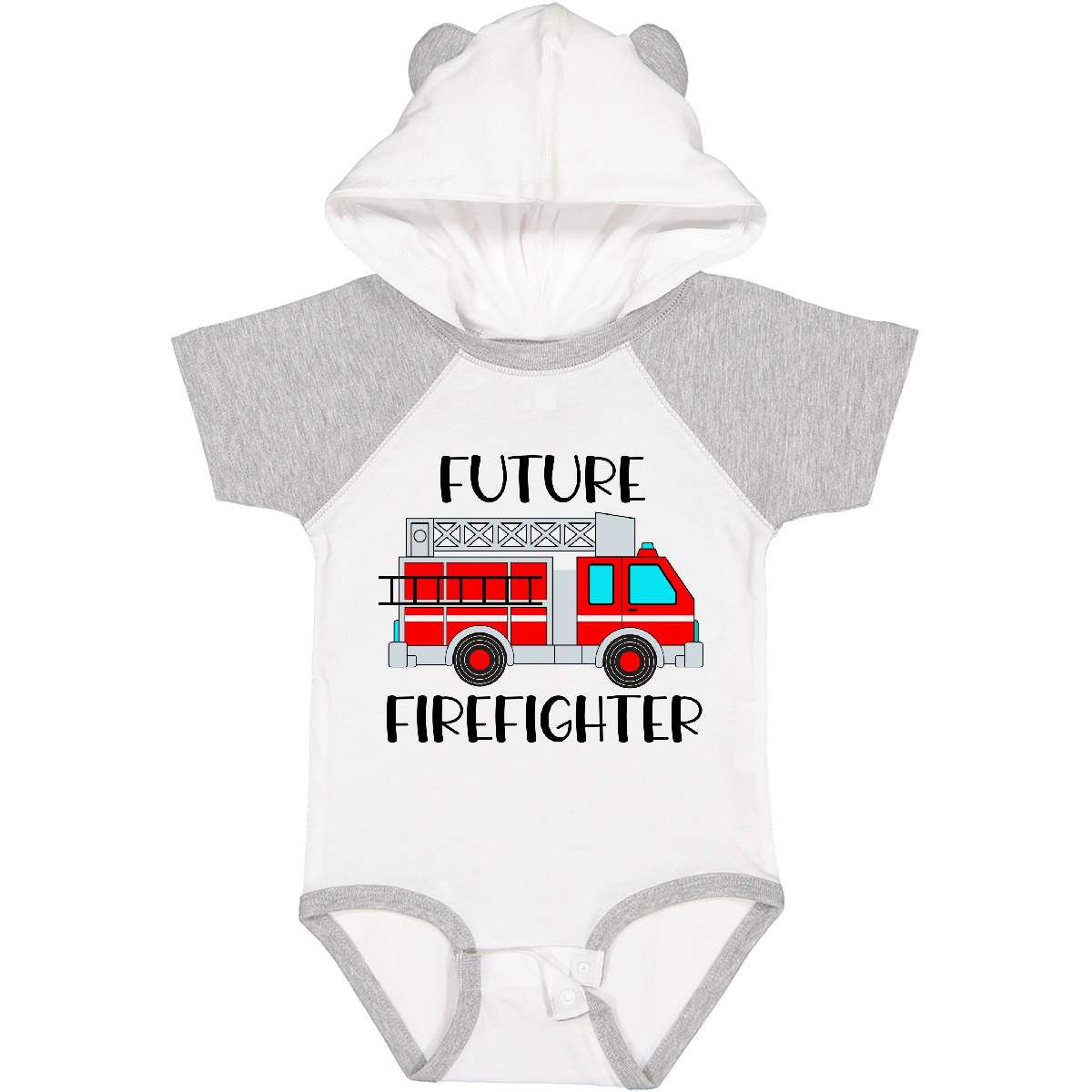 Inktastic Future FireFighter Red Fire Truck Engine Baby Bodysuit Occupations Job - Bild 11 von 11