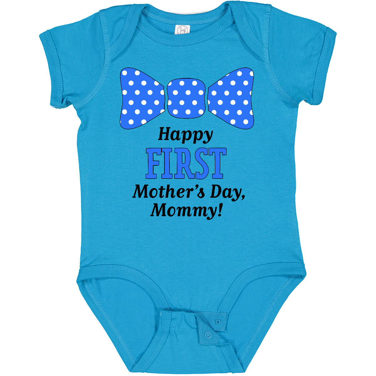 Inktastic Happy First Mother's Day, Mommy! Bow Tie Baby Bodysuit Kids Cute Time - Picture 9 of 10