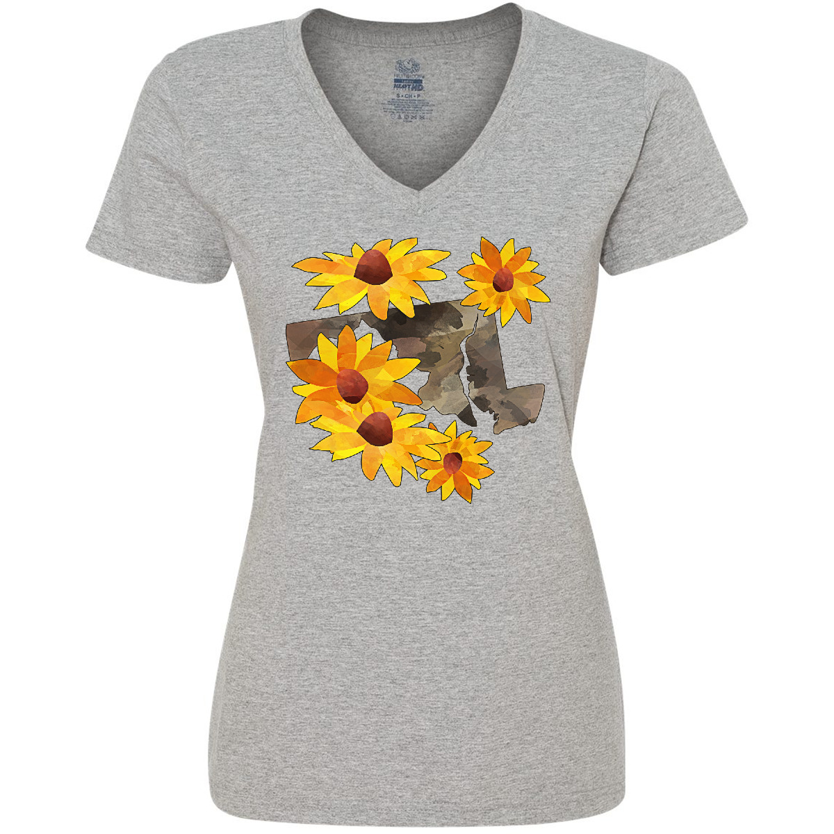 Inktastic Maryland-Black Eyed Susans- State Flower Women's V-Neck T-Shirt Home - Picture 3 of 5