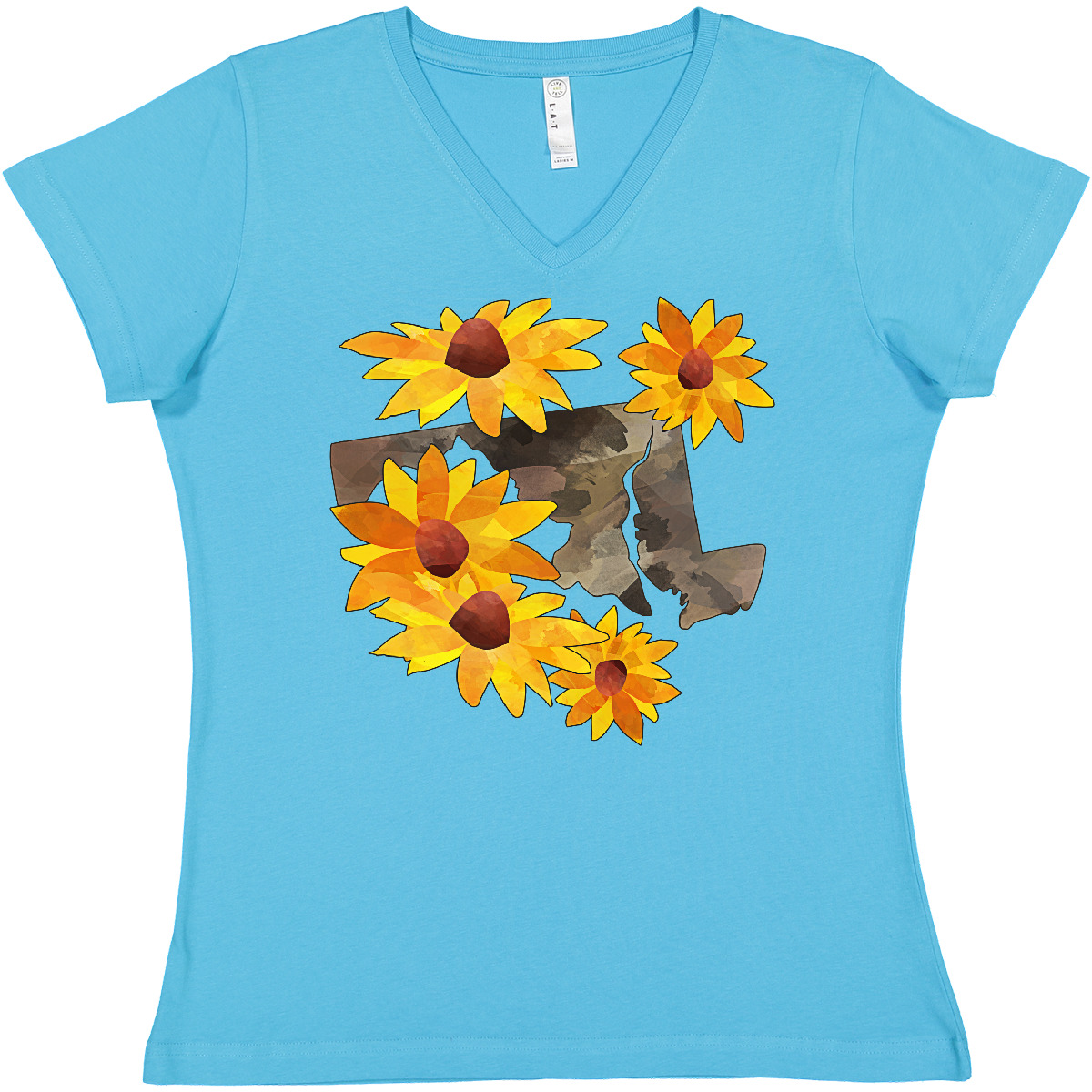 Inktastic Maryland-Black Eyed Susans- State Flower Women's V-Neck T-Shirt Home - Picture 2 of 5