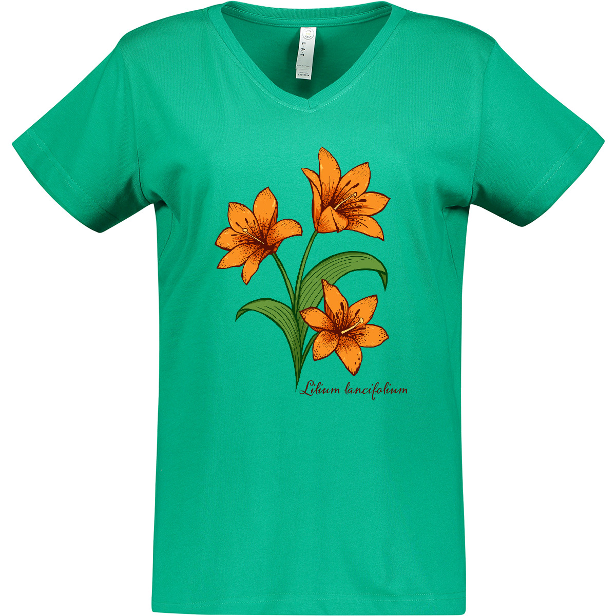 Inktastic Tiger Lilies Women's V-Neck T-Shirt Lily Orange Pretty Lilium Flower