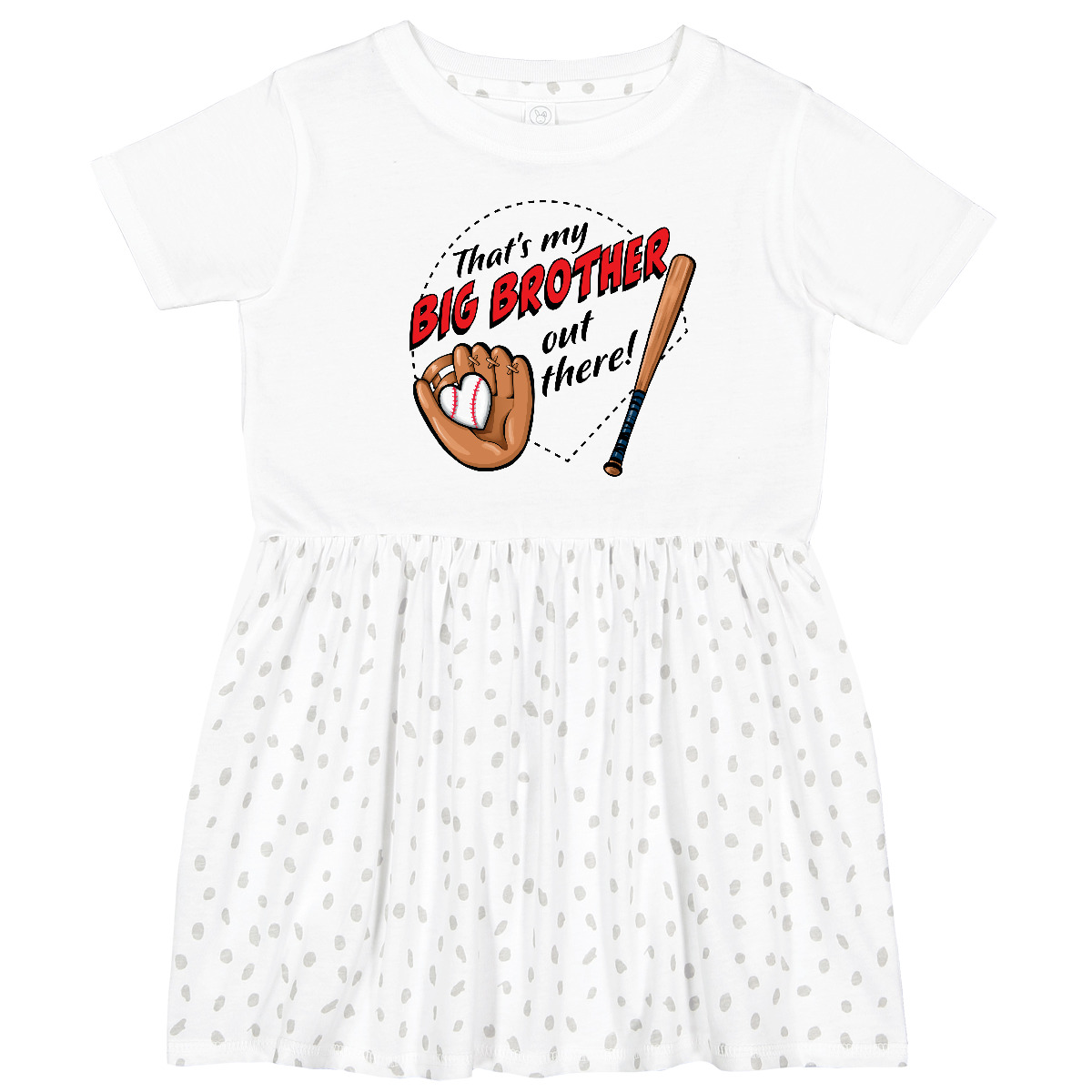 Inktastic That’s My Big Brother Out There- Baseball Toddler Dress Sports Family