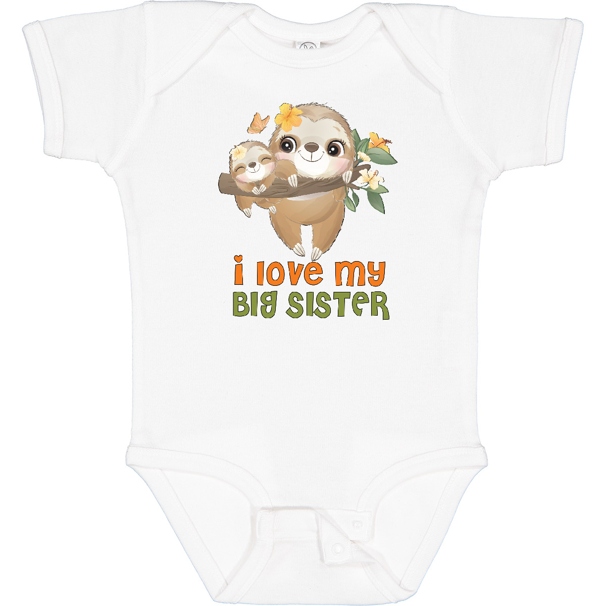 Inktastic Sloth I Love My Big Sister Baby Bodysuit Bro Sis Little Im Going Cute - Photo 11 sur 12